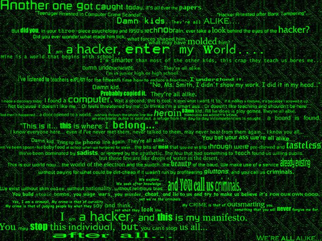 The Updated Hacker manifesto ... "The Conscience of a Hacker"